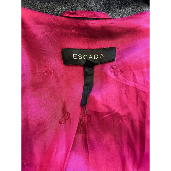 Escada Cashmere Blend Jacket Blazer Gray Pockets Size 40 US 8 - Picture 7 of 8